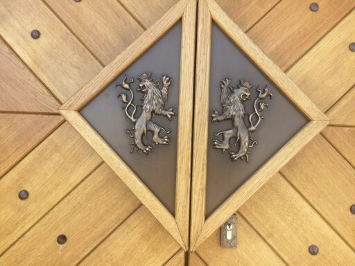 Belgium Village Hall Luxembourg Lion Doors